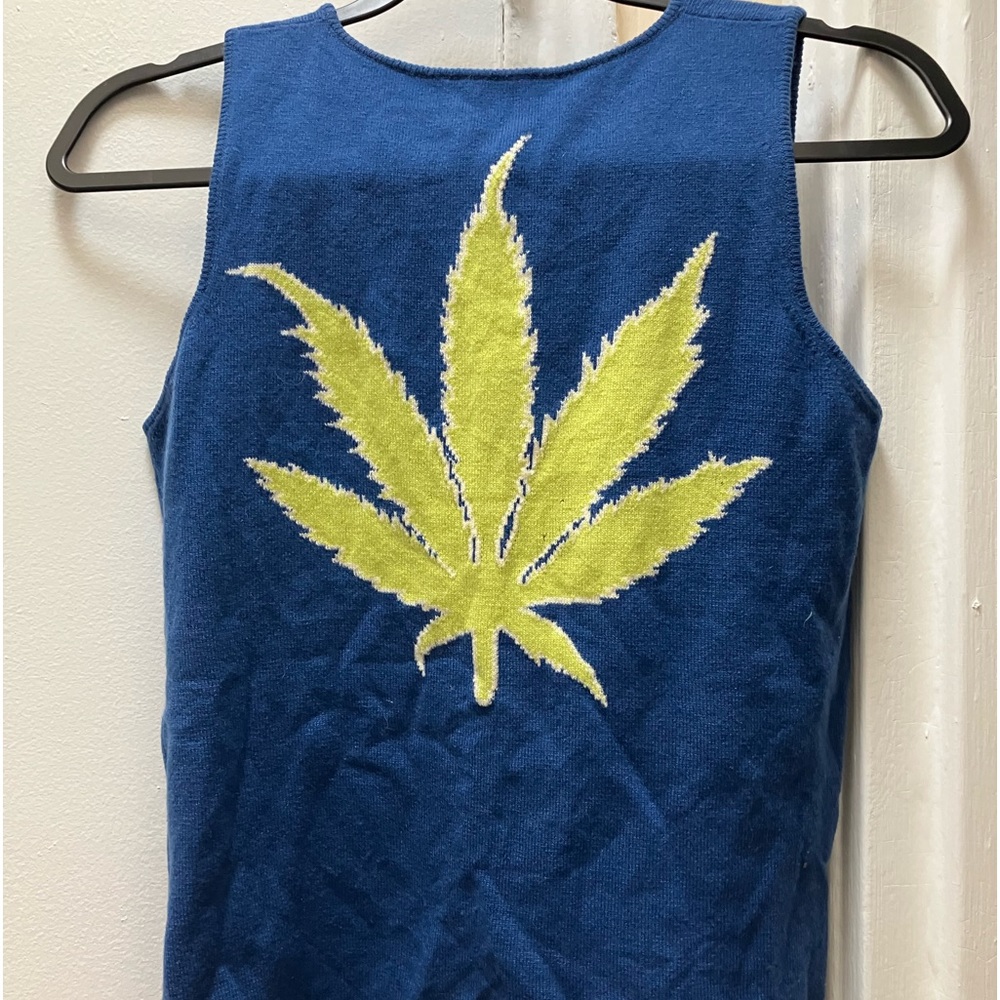 Lucien Pellat Finet Leaf Cashmere Sleeveless Sweater